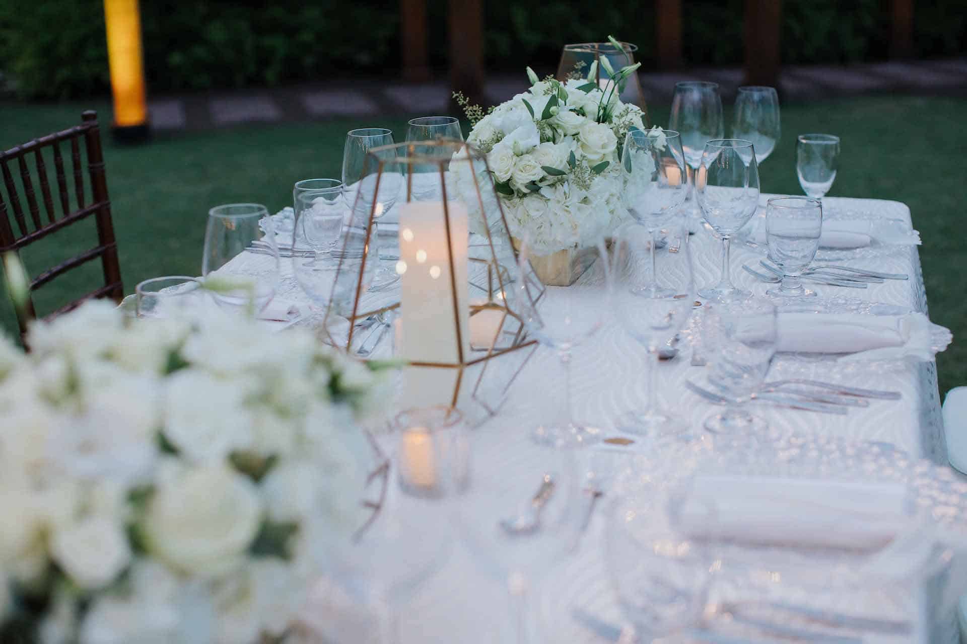 Allestimento per ricevimento di matrimonio alle Bahamas