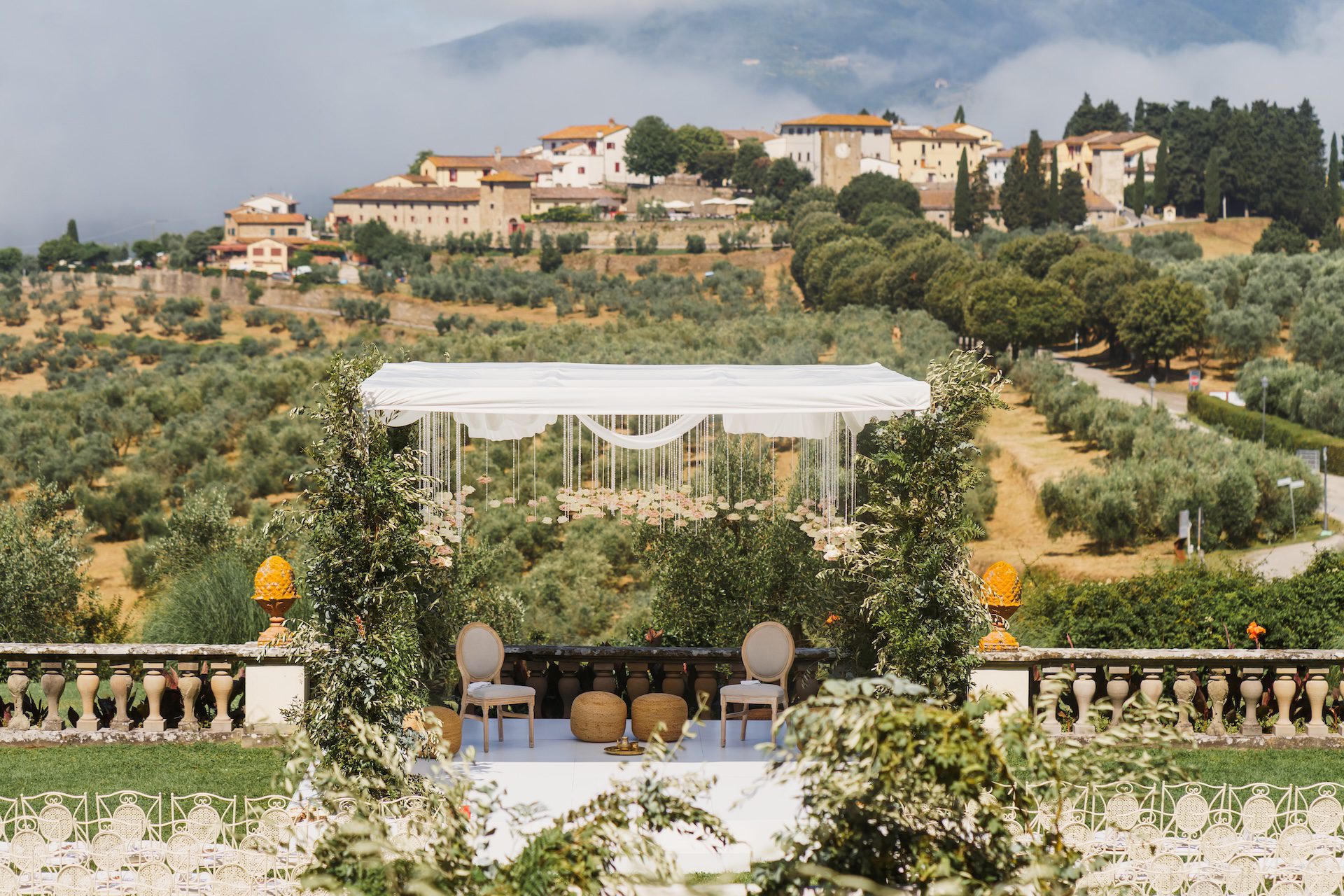 Allestimento di matrimonio nel Chianti in Toscana